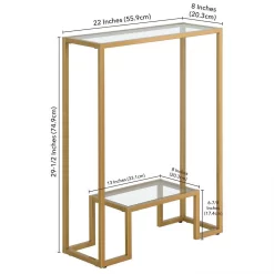 Athena 22'' Wide Rectangular Console Table In Brass - Hudson & Canal AT1702 -Home Haven Deals 236 at1702 5
