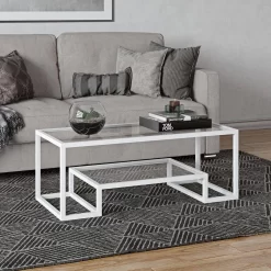 Athena White Coffee Table - Hudson & Canal CT0349