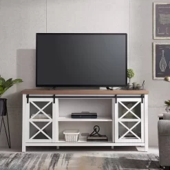 Clementine 68" White And Golden Oak TV Stand - Hudson & Canal TV0950 13 Clementine 68" White And Golden Oak TV Stand - Hudson & Canal TV0950 -Home Haven Deals 236 tv0950 d