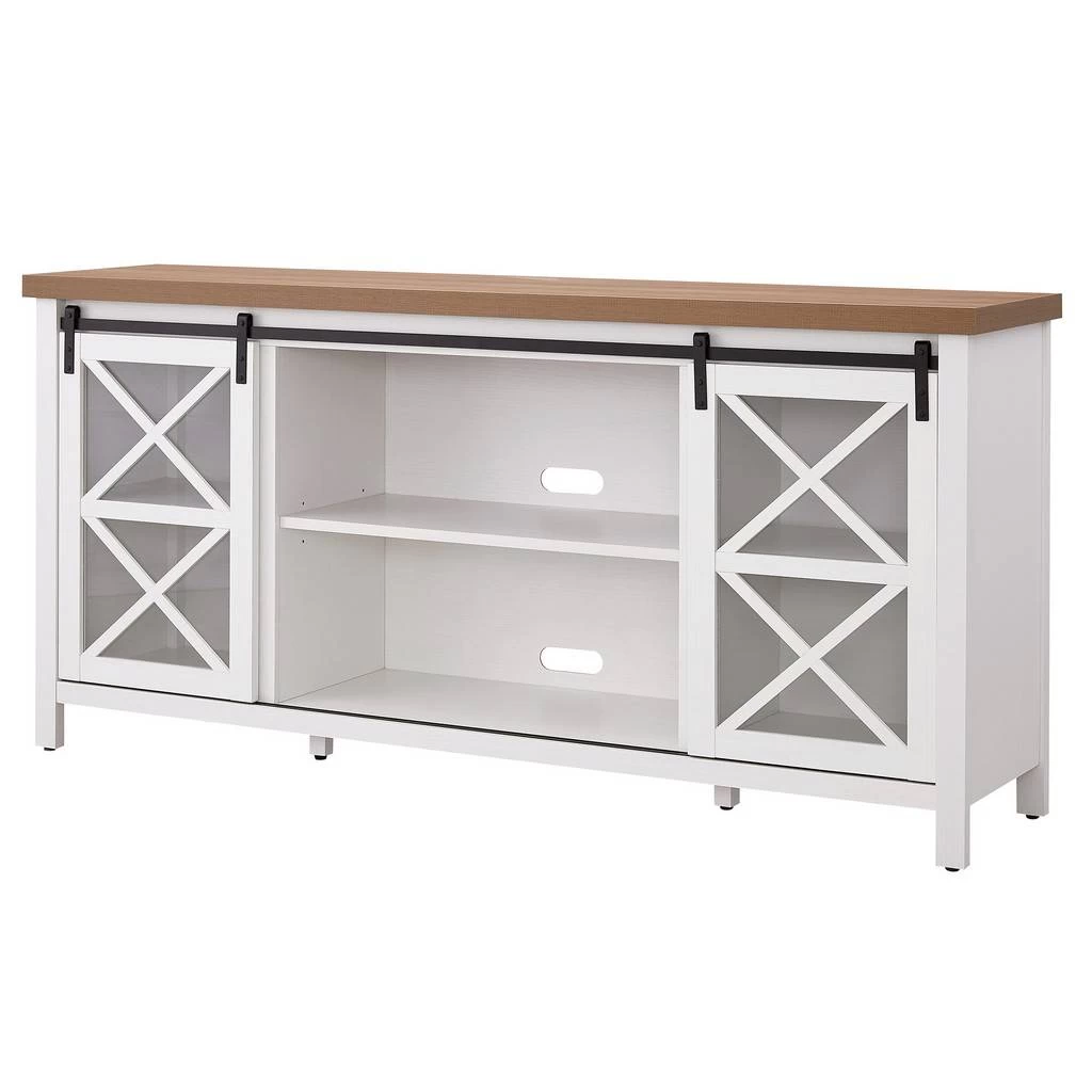 Clementine 68" White And Golden Oak TV Stand - Hudson & Canal TV0950 8 Clementine 68" White And Golden Oak TV Stand - Hudson & Canal TV0950 - Image 8