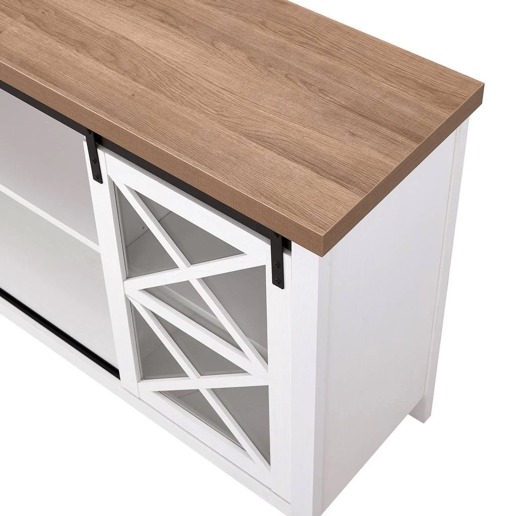 Clementine 68" White And Golden Oak TV Stand - Hudson & Canal TV0950 9 Clementine 68" White And Golden Oak TV Stand - Hudson & Canal TV0950 - Image 9