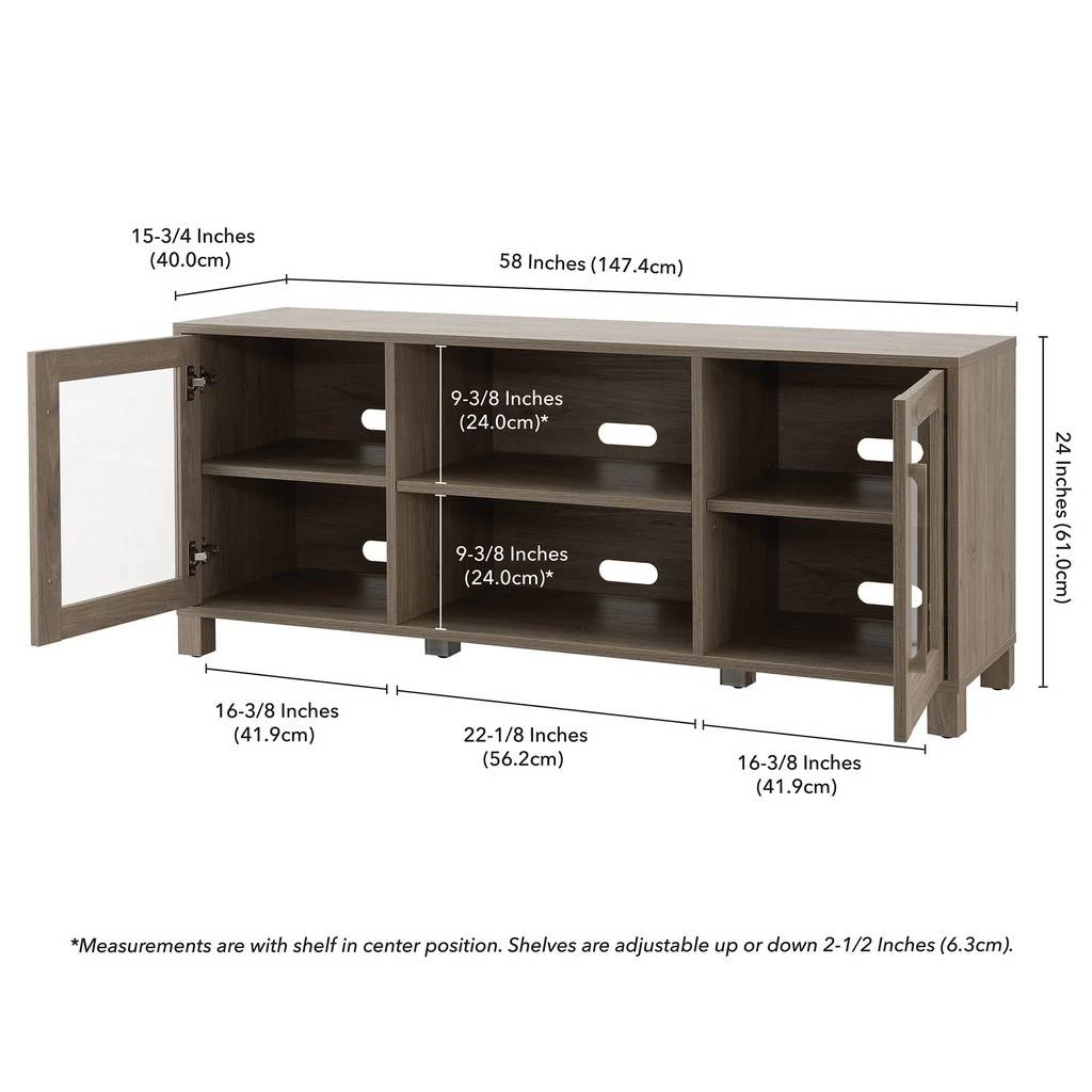 Quincy Rectangular TV Stand For TV's Up To 65" In Antiqued Gray - Hudson And Canal TV1362 5 Quincy Rectangular TV Stand For TV's Up To 65" In Antiqued Gray - Hudson And Canal TV1362 - Image 5