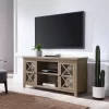 Colton Rectangular TV Stand For TV's Up To 55" In Antiqued Gray Oak - Hudson And Canal TV1378