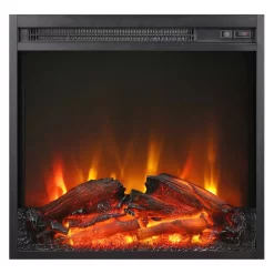 Chabot Rectangular TV Stand With Log Fireplace For TV's Up To 65" In Charcoal Gray - Hudson And Canal TV1429 -Home Haven Deals 236 tv1429 11