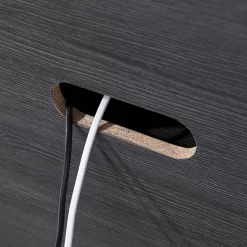 Chabot Rectangular TV Stand With Log Fireplace For TV's Up To 65" In Charcoal Gray - Hudson And Canal TV1429 -Home Haven Deals 236 tv1429 12