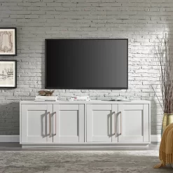 Tillman Rectangular TV Stand For TV's Up To 80" In White - Hudson & Canal TV1638 11 Tillman Rectangular TV Stand For TV's Up To 80" In White - Hudson & Canal TV1638 -Home Haven Deals 236 tv1638 4