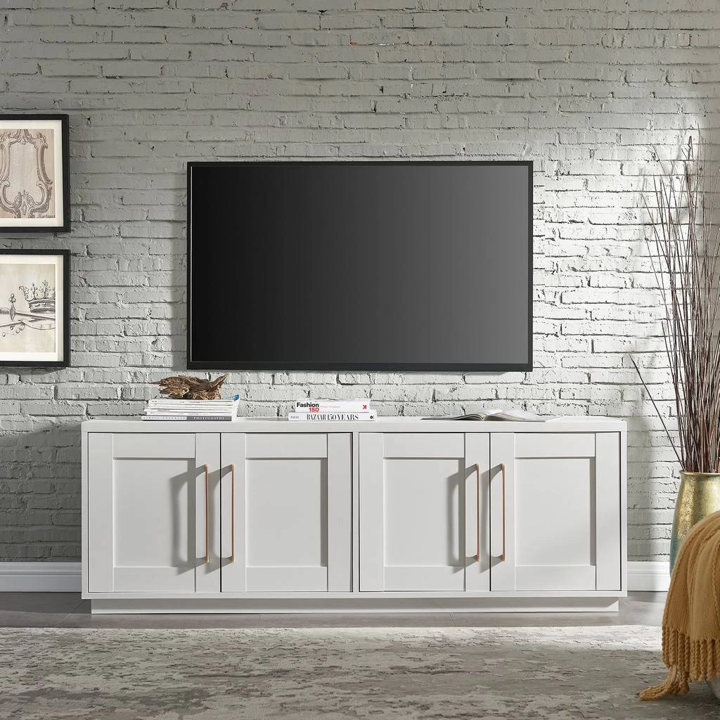 Tillman Rectangular TV Stand For TV's Up To 80" In White - Hudson & Canal TV1638 4 Tillman Rectangular TV Stand For TV's Up To 80" In White - Hudson & Canal TV1638 - Image 4