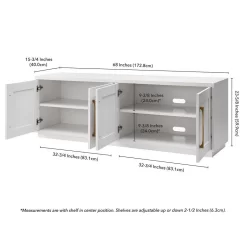 Tillman Rectangular TV Stand For TV's Up To 80" In White - Hudson & Canal TV1638 12 Tillman Rectangular TV Stand For TV's Up To 80" In White - Hudson & Canal TV1638 -Home Haven Deals 236 tv1638 5