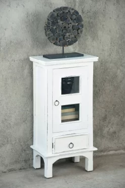 Sunset Trading Cottage One Door End Table In Distressed White - Sunset Trading CC-CHE324LD-WW -Home Haven Deals 237 cc che324ld ww 4