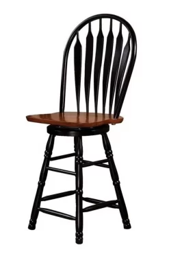 Sunset Trading Antique Black With Cherry Drop Leaf Kitchen Island With 2 Swivel Stools - Sunset Trading DLU-KI-4222-B24-BCH3PC -Home Haven Deals 237 dlu ki 4222 b24 bch3pc 6