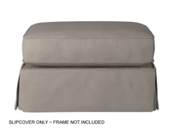 Sunset Trading Americana Slipcover For Rectangular Ottoman In Light Gray - Sunset Trading SU-108530SC-220591