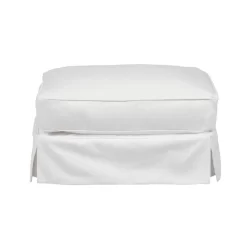 Sunset Trading Horizon Slipcovered Ottoman In White Performance Fabric - Sunset Trading SU-117630-391081