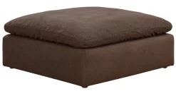 Sunset Trading Cloud Puff Slipcovered Square Sectional Modular Ottoman In Brown Performance Fabric  - Sunset Trading SU-145830-391088