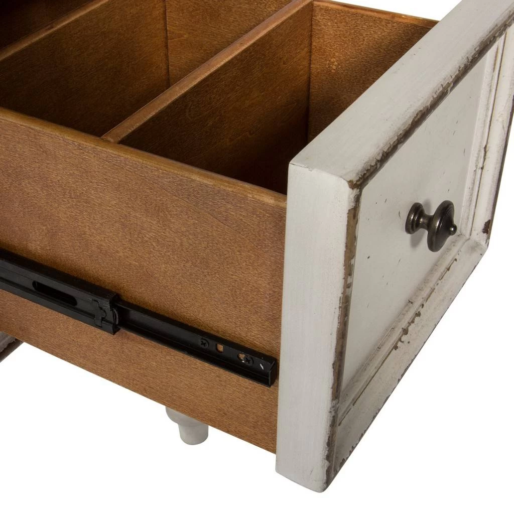 European Traditional Vanity Desk In Antique White Base W/ Weathered Bark Tops - Liberty Furniture 244-BR35 5 European Traditional Vanity Desk In Antique White Base W/ Weathered Bark Tops - Liberty Furniture 244-BR35 - Image 5