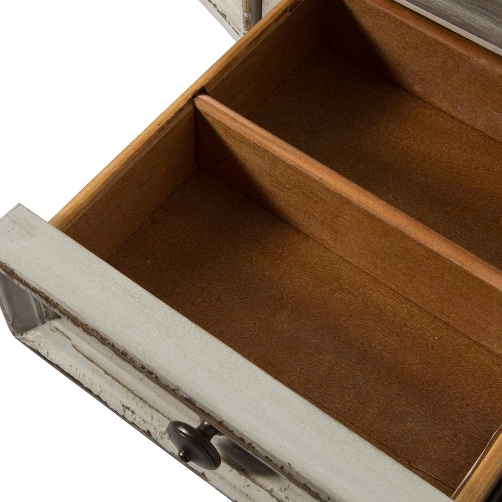 European Traditional Vanity Desk In Antique White Base W/ Weathered Bark Tops - Liberty Furniture 244-BR35 6 European Traditional Vanity Desk In Antique White Base W/ Weathered Bark Tops - Liberty Furniture 244-BR35 - Image 6