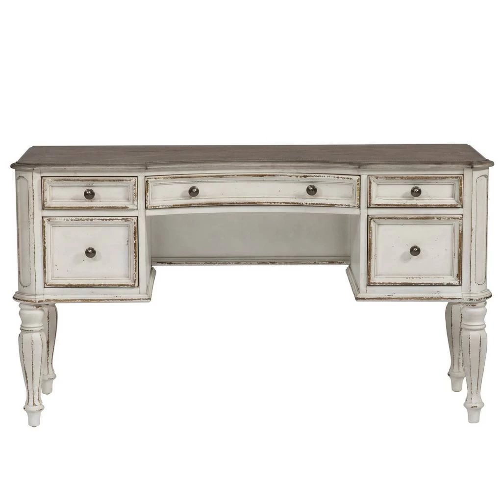 European Traditional Vanity Desk In Antique White Base W/ Weathered Bark Tops - Liberty Furniture 244-BR35 9 European Traditional Vanity Desk In Antique White Base W/ Weathered Bark Tops - Liberty Furniture 244-BR35 - Image 9