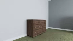 WALNUT 6 - Drawer Double Dresser - Bertolini DM-236 BE DW -Home Haven Deals 247 dm 236 .be dw 6 drawer double dresser 3