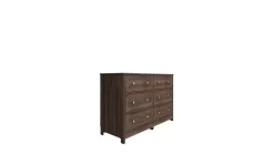 WALNUT 6 - Drawer Double Dresser - Bertolini DM-236 BE DW -Home Haven Deals 247 dm 236 .be dw 6 drawer double dresser 4