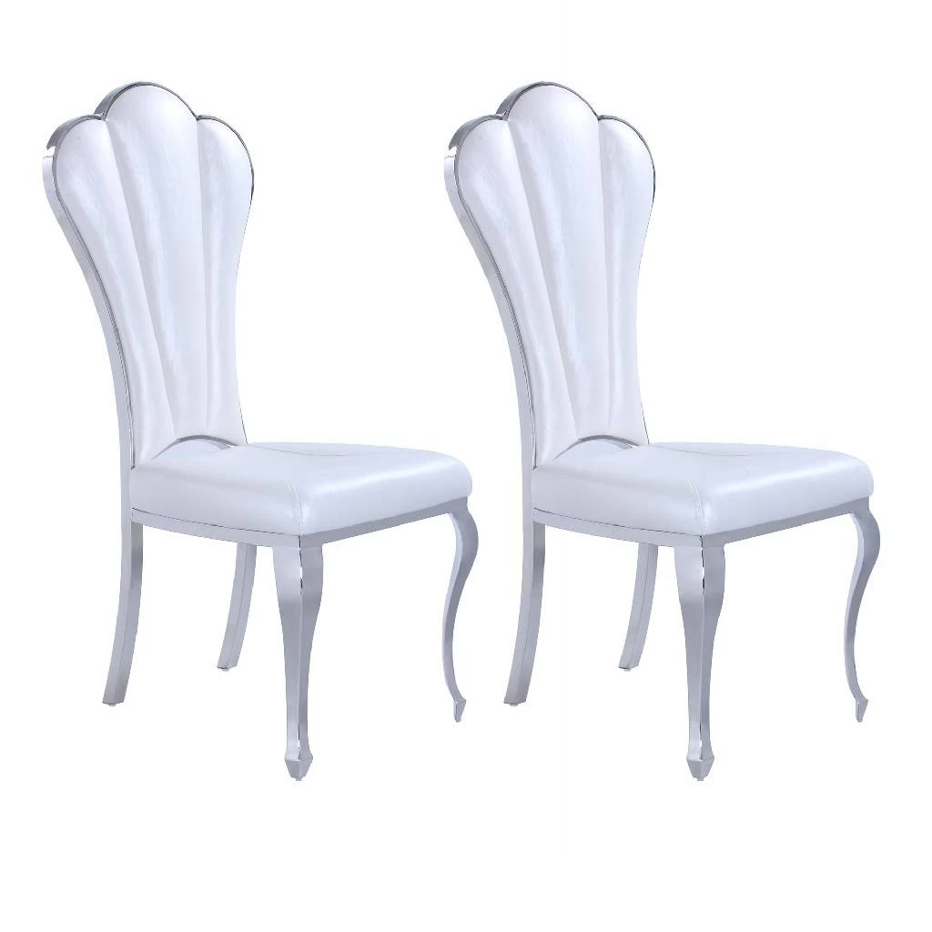 Chintaly (Set Of 2) Shell-Back Side Chair RAEGAN-SC-WHT 2 Chintaly (Set Of 2) Shell-Back Side Chair RAEGAN-SC-WHT - Image 2