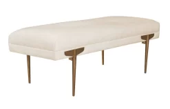 Brno White Waived Velvet Bench - TOV Furniture TOV-OC6207