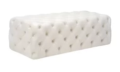Kaylee Cream Velvet Ottoman - TOV Furniture TOV-OC6314