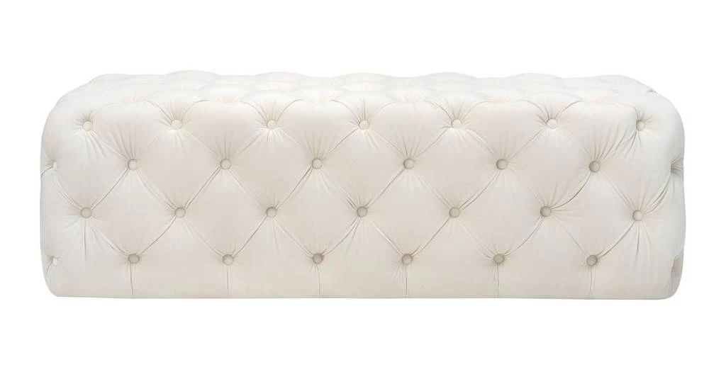 Kaylee Cream Velvet Ottoman - TOV Furniture TOV-OC6314 3 Kaylee Cream Velvet Ottoman - TOV Furniture TOV-OC6314 - Image 3