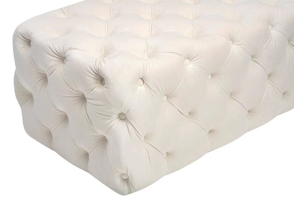 Kaylee Cream Velvet Ottoman - TOV Furniture TOV-OC6314 5 Kaylee Cream Velvet Ottoman - TOV Furniture TOV-OC6314 - Image 5