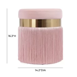 Melody Blush Tasseled Ottoman - TOV Furniture TOV-OC68212 -Home Haven Deals 259 tov oc68212 d
