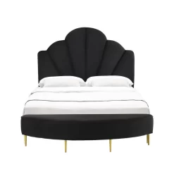 Bianca Black Velvet Queen Bench - TOV-OC68353 -Home Haven Deals 259 tov oc68353 5