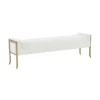 Ines Cream Textured Velvet Bench - TOV-OC68642