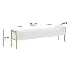 Ines Cream Textured Velvet Bench - TOV-OC68642 -Home Haven Deals 259 tov oc68642 5