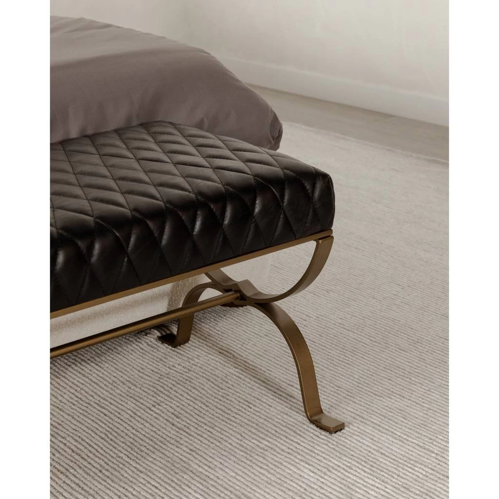 TEATRO BENCH ONYX BLACK LEATHER - Moe's Home Collection PK-1109-02 5 TEATRO BENCH ONYX BLACK LEATHER - Moe's Home Collection PK-1109-02 - Image 5