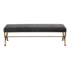 TEATRO BENCH ONYX BLACK LEATHER - Moe's Home Collection PK-1109-02