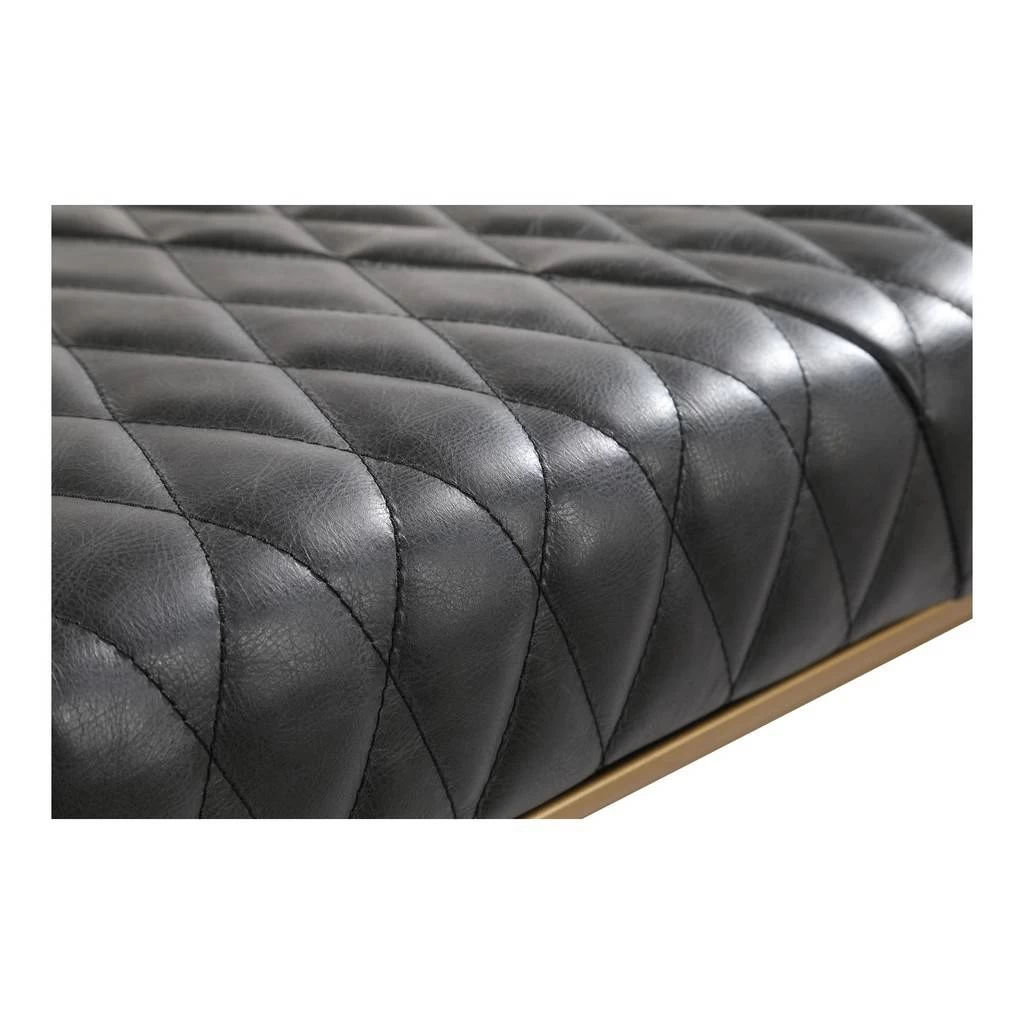 TEATRO BENCH ONYX BLACK LEATHER - Moe's Home Collection PK-1109-02 4 TEATRO BENCH ONYX BLACK LEATHER - Moe's Home Collection PK-1109-02 - Image 4