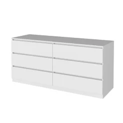 Seul Six Drawer Double Dresser, Superior Top FM Furniture FM5955CLB