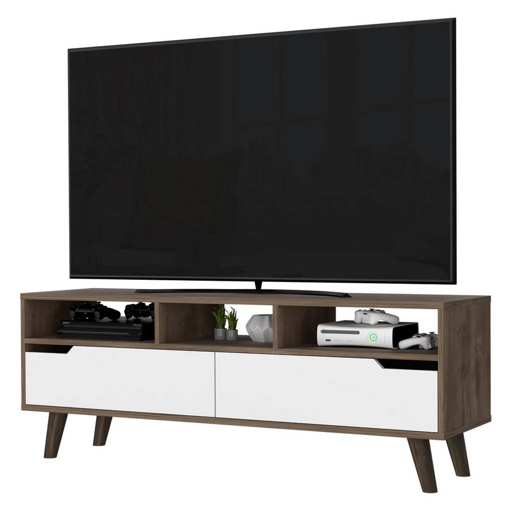 Hamburg TV Stand For TV´s Up 52", Four Legs, Three Open Shelves,Two Drawers FM Furniture FM7963RBB 2 Hamburg TV Stand For TV´s Up 52", Four Legs, Three Open Shelves,Two Drawers FM Furniture FM7963RBB - Image 2