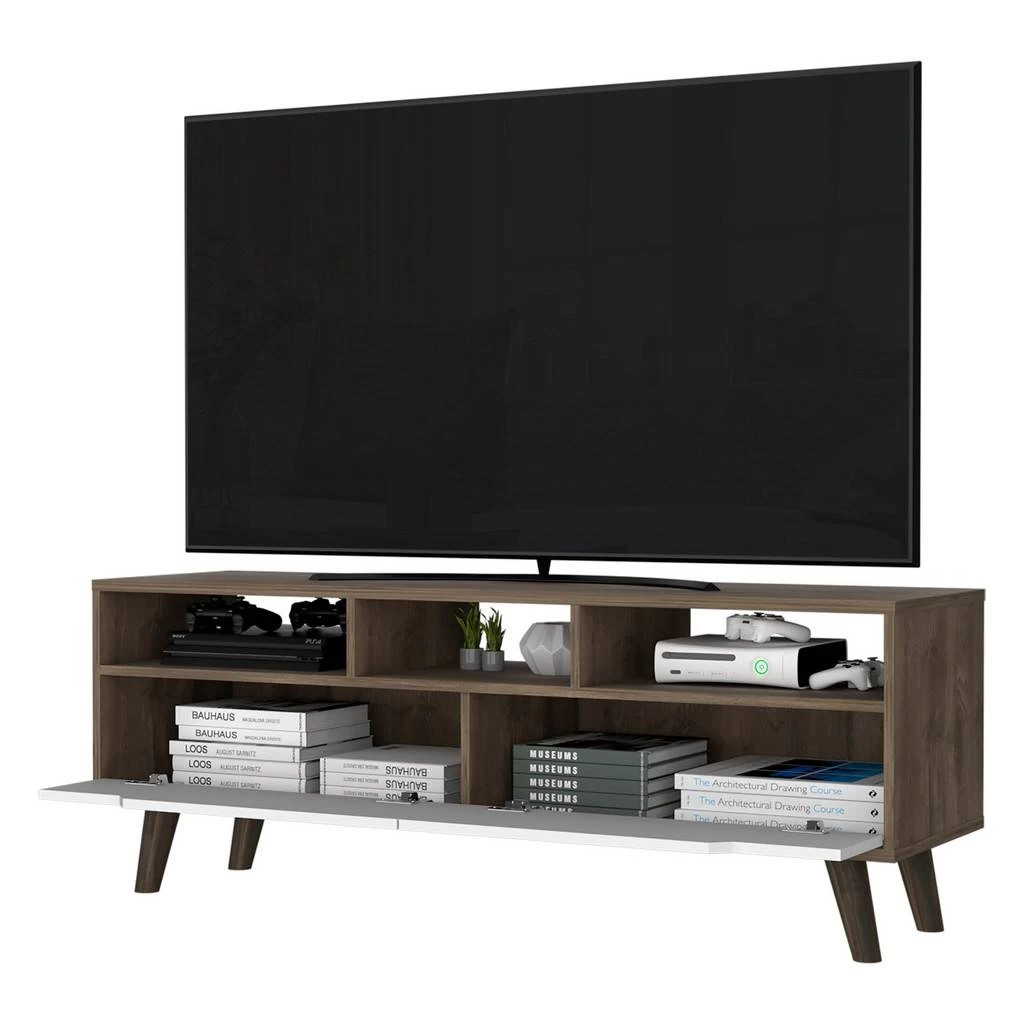Hamburg TV Stand For TV´s Up 52", Four Legs, Three Open Shelves,Two Drawers FM Furniture FM7963RBB 4 Hamburg TV Stand For TV´s Up 52", Four Legs, Three Open Shelves,Two Drawers FM Furniture FM7963RBB - Image 4