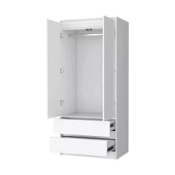 Avra 2 Drawers Armoire, 2-Door, Hanging Rod - FM Furniture FM8960CLB -Home Haven Deals 267 fm8960clb 3