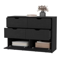 Dillon 4 Drawers Dresser, Chest Of Drawers With 2 Cabinets - FM Furniture FM8973CLW -Home Haven Deals 267 fm8973clw 3