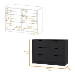 Dillon 4 Drawers Dresser, Chest Of Drawers With 2 Cabinets - FM Furniture FM8973CLW -Home Haven Deals 267 fm8973clw 4