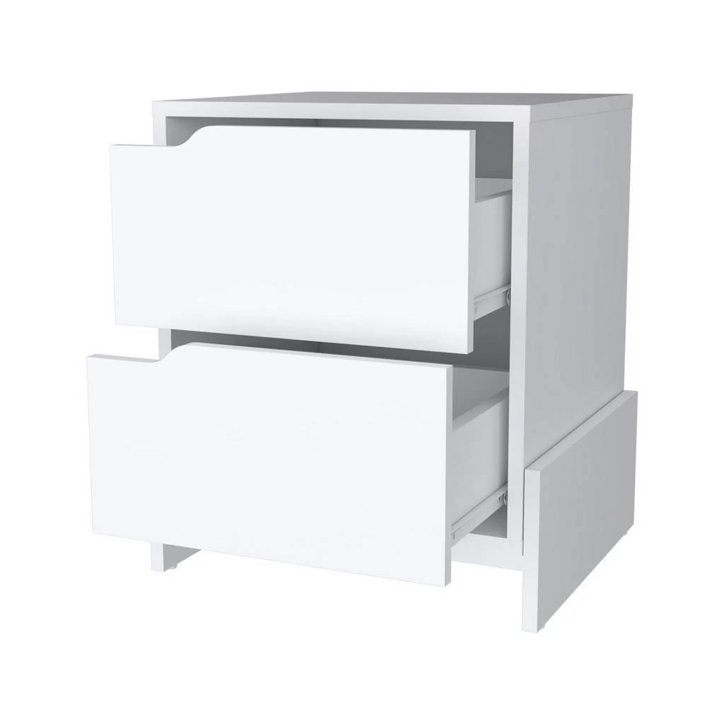 Lovell Nightstand With Sturdy Base And 2-Drawers, White - FM Furniture FM9009MLB 5 Lovell Nightstand With Sturdy Base And 2-Drawers, White - FM Furniture FM9009MLB - Image 5
