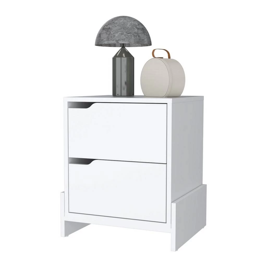 Lovell Nightstand With Sturdy Base And 2-Drawers, White - FM Furniture FM9009MLB 6 Lovell Nightstand With Sturdy Base And 2-Drawers, White - FM Furniture FM9009MLB - Image 6