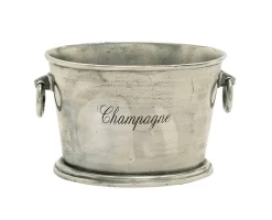Juniper + Ivory 10 In. X 17 In. Traditional Wine Holder Bucket Silver Metal - Juniper + Ivory 14641