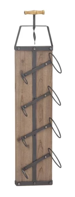 Juniper + Ivory 32 In. X 8 In. Industrial Wine Holder Rack Brown Wood - Juniper + Ivory 22630 8 Juniper + Ivory 32 In. X 8 In. Industrial Wine Holder Rack Brown Wood - Juniper + Ivory 22630 -Home Haven Deals 268 22630 7
