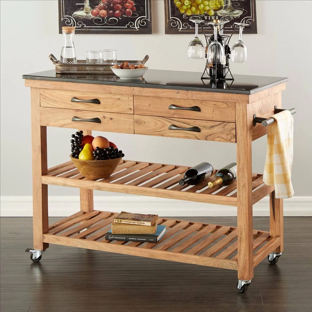 Juniper + Ivory Grayson Lane 36 In. X 46 In. Coastal Style Wine Storage Light Brown Granite - Juniper + Ivory 22813 4 Juniper + Ivory Grayson Lane 36 In. X 46 In. Coastal Style Wine Storage Light Brown Granite - Juniper + Ivory 22813 - Image 4