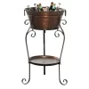 Juniper + Ivory 35 In. X 20 In. Rustic Wine Holder Bucket Copper Metal - Juniper + Ivory 31323