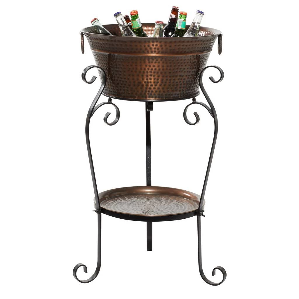 Juniper + Ivory 35 In. X 20 In. Rustic Wine Holder Bucket Copper Metal - Juniper + Ivory 31323 1 Juniper + Ivory 35 In. X 20 In. Rustic Wine Holder Bucket Copper Metal - Juniper + Ivory 31323