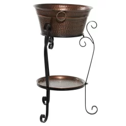 Juniper + Ivory 35 In. X 20 In. Rustic Wine Holder Bucket Copper Metal - Juniper + Ivory 31323 8 Juniper + Ivory 35 In. X 20 In. Rustic Wine Holder Bucket Copper Metal - Juniper + Ivory 31323 -Home Haven Deals 268 31323 7
