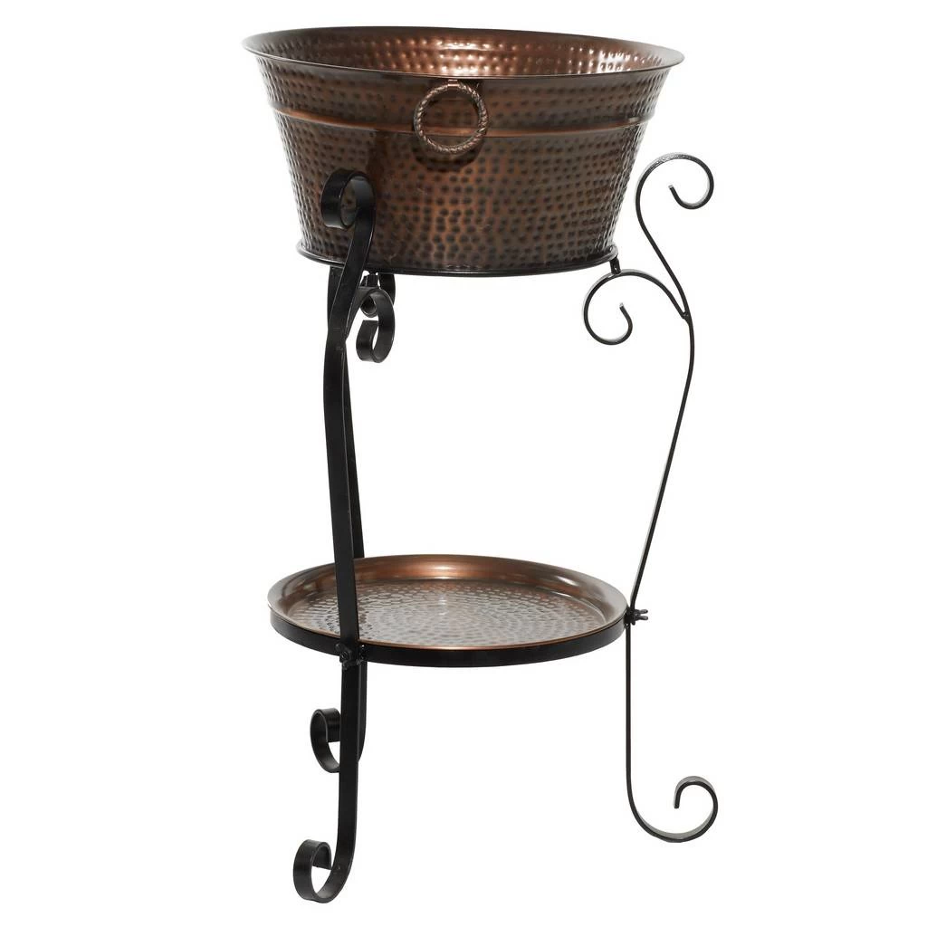 Juniper + Ivory 35 In. X 20 In. Rustic Wine Holder Bucket Copper Metal - Juniper + Ivory 31323 4 Juniper + Ivory 35 In. X 20 In. Rustic Wine Holder Bucket Copper Metal - Juniper + Ivory 31323 - Image 4