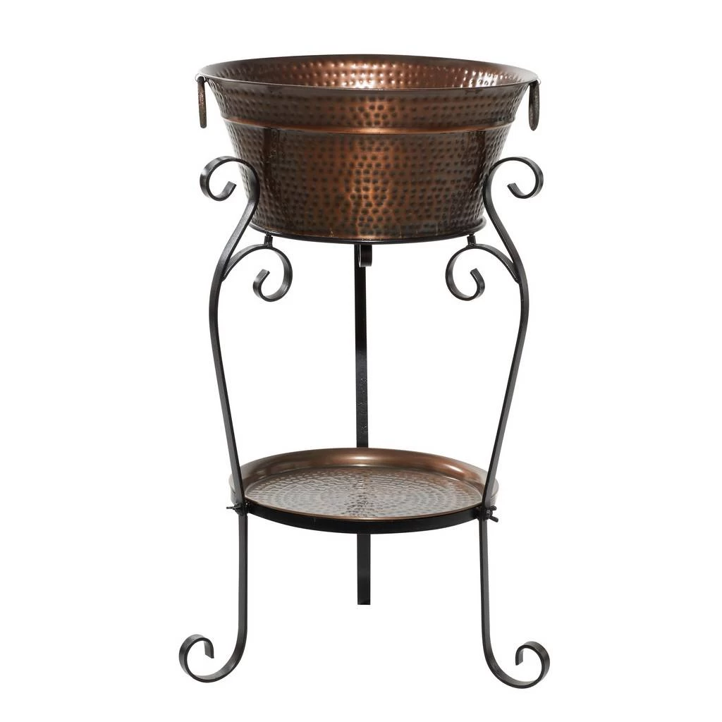 Juniper + Ivory 35 In. X 20 In. Rustic Wine Holder Bucket Copper Metal - Juniper + Ivory 31323 5 Juniper + Ivory 35 In. X 20 In. Rustic Wine Holder Bucket Copper Metal - Juniper + Ivory 31323 - Image 5